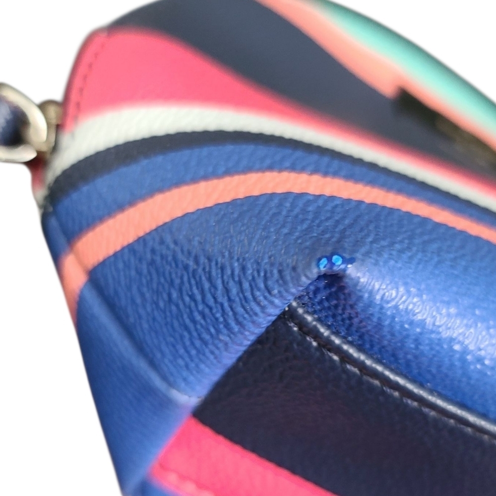 KATE SPADE Striped Small Dome Cosmetic Bag Case Multi Color - Picture 9 of 13